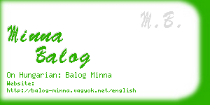 minna balog business card